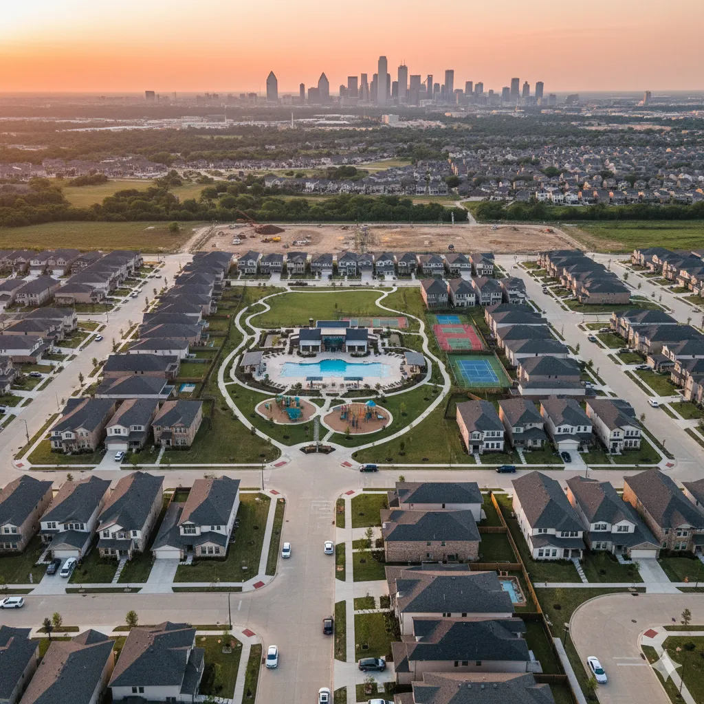 Dallas–Fort Worth build-to-rent community with modern homes and shared amenities