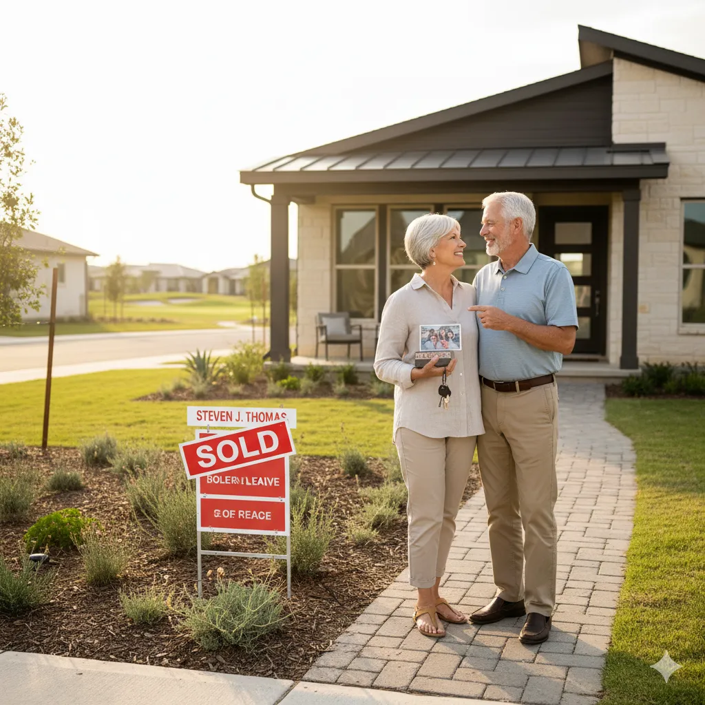 Empty nesters moving into a downsized modern home in Dallas–Fort Worth 2025.