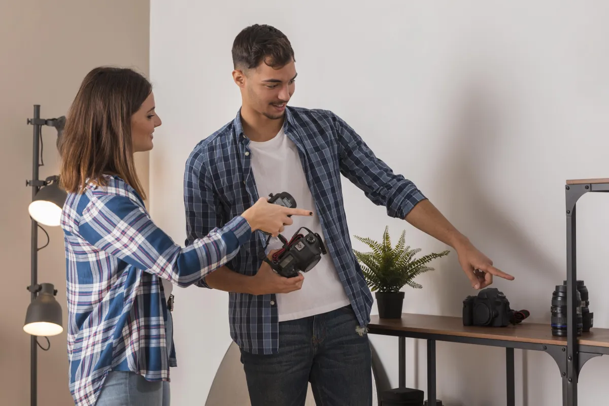 A Dallas homeowner filming a walkthrough with an agent before listing.