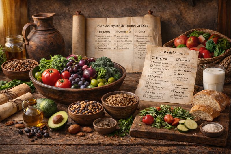 Plan del Ayuno de Daniel 21 días: Menú práctico + lista del súper (sin complicarte) [2026]