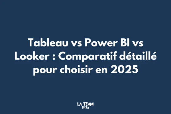 Tableau comparatif des trois outils de business intelligence avec logos Tableau, Power BI et Looker