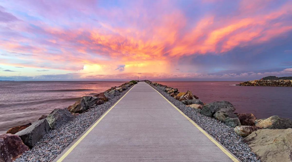 North Haven Breakwall Sunrise AU