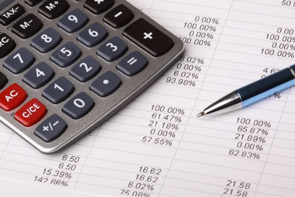 calculator and paperwork