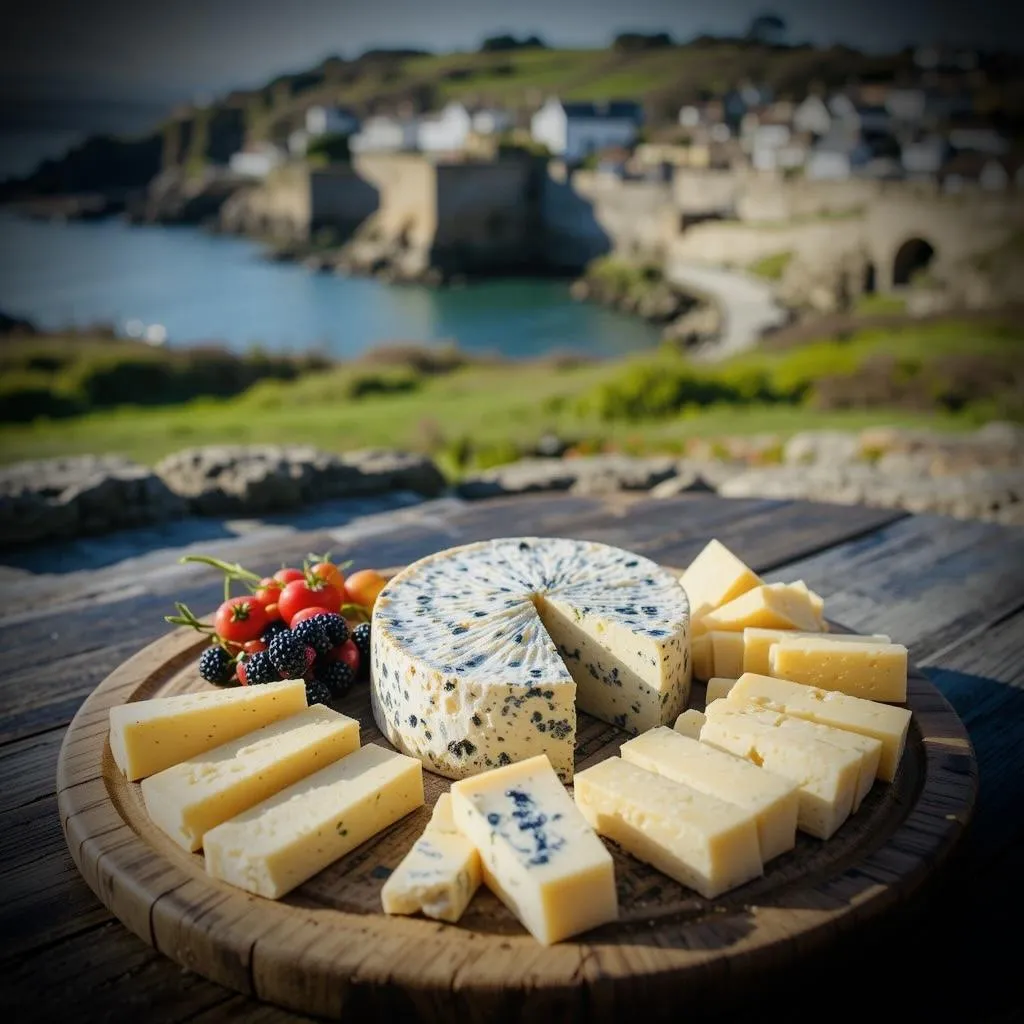 Dorset Blue Vinny Cheese on the Jurassic coast Dorset
