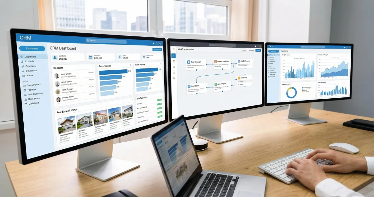 AI automation dashboard for small business CRM and marketing.