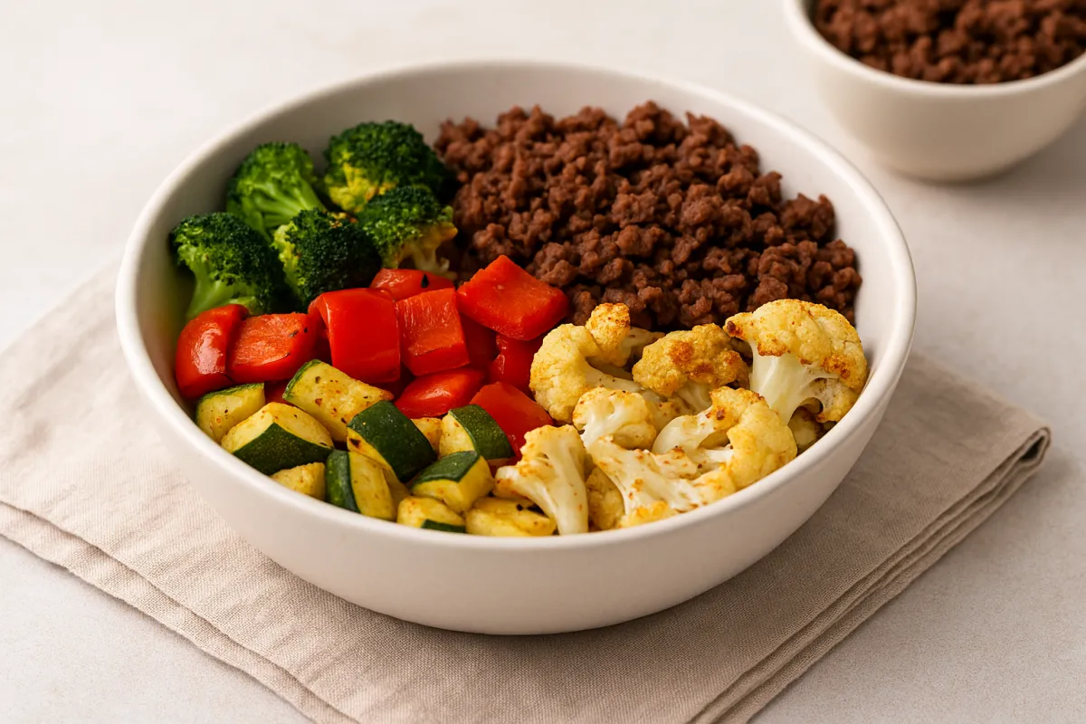 Roasted Veggie & Bison Power Bowl