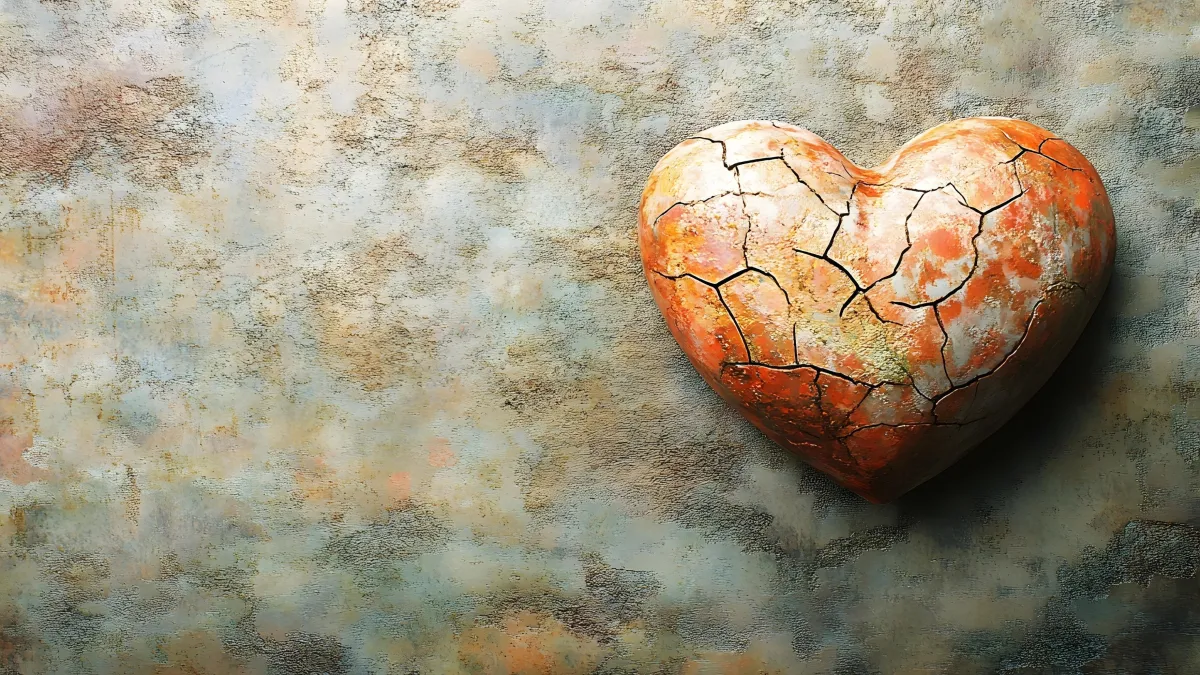 Broken heart with light shining through cracks – Illustrates the Spirit convicting sin and bringing restoration.