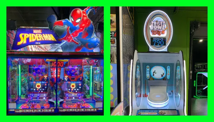 Spiderman Ball Pusher & Toilet Toss Games