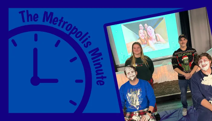 Metropolis Minute featuring staff members at an annual holiday party.