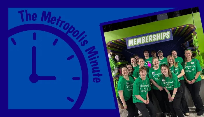 Metropolis Minute featuring team members at Action City's St. Paddy's Day Party.