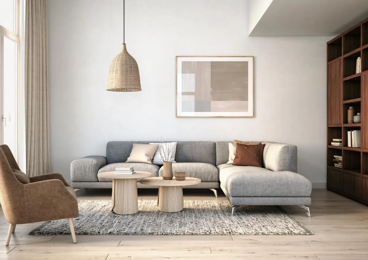 Neutral-toned carpet creating a warm living space.