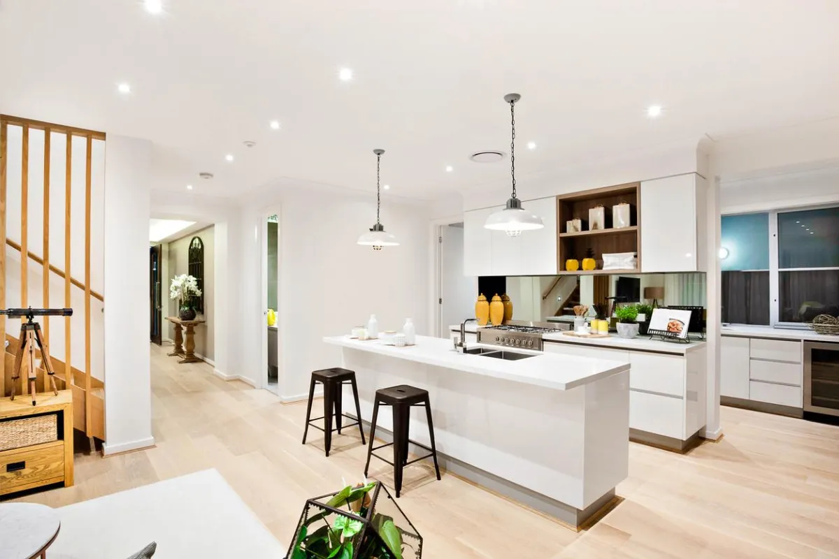 Luxury vinyl tile flooring with elegant design patterns.