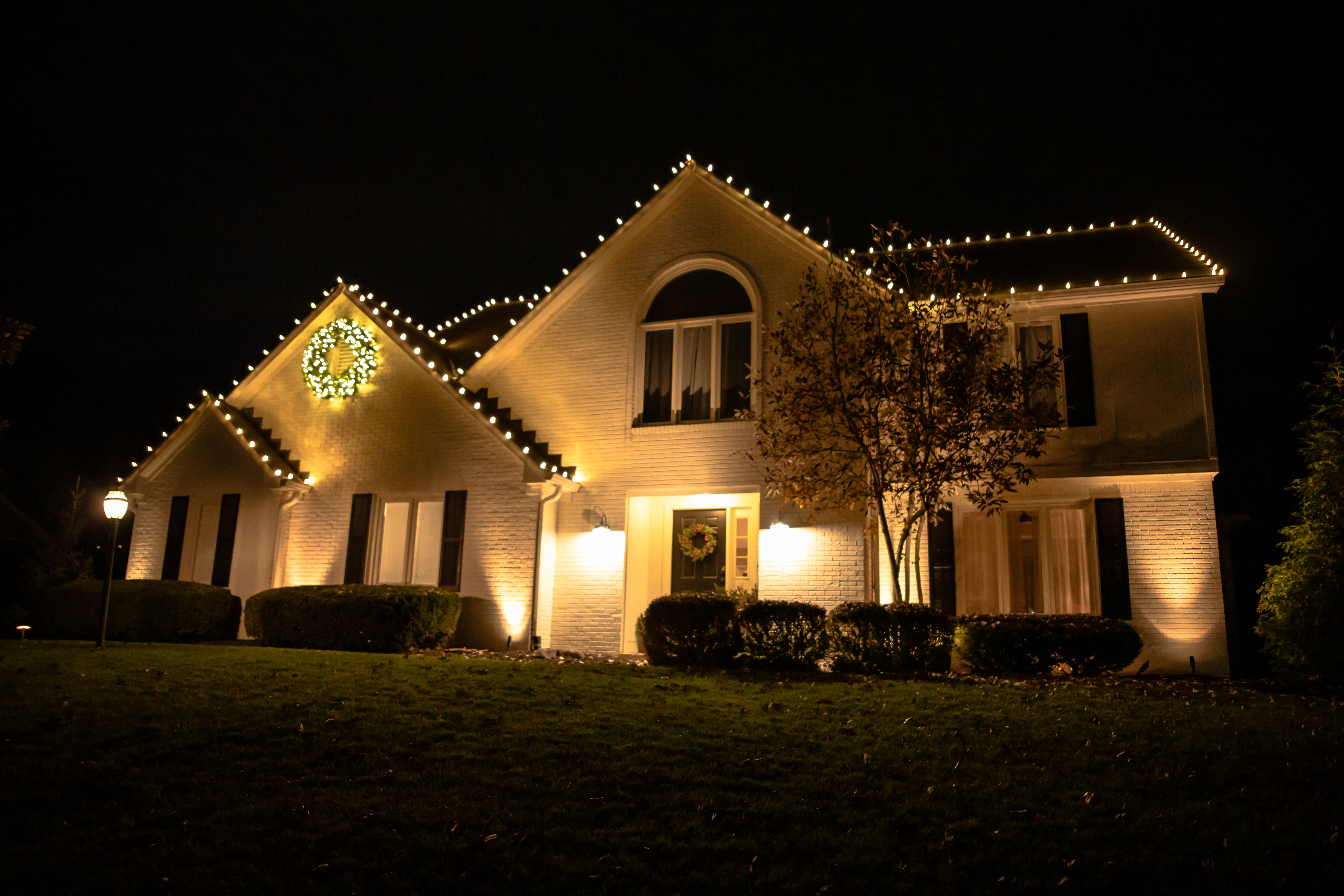 Beautiful Indiana Home with Professionally Installed Christmas Lights by Blue Duck