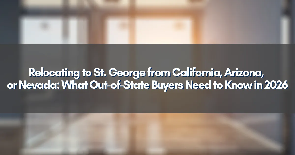 Stunning view of red rock formations in St. George Utah, perfect for out-of-state buyers moving in 2026