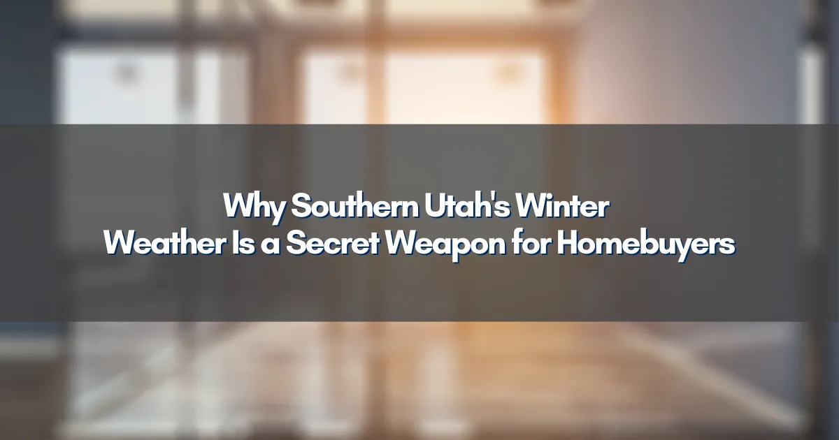 Southern Utah homes with red rock scenery in winter sunlight