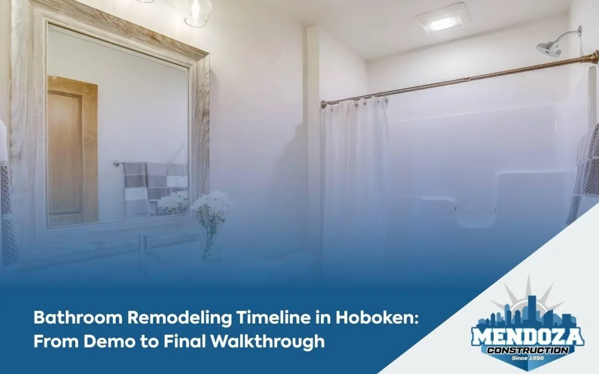 Completed space after bathroom remodeling timeline Hoboken final walkthrough