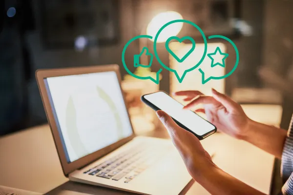 Image of laptop and phone