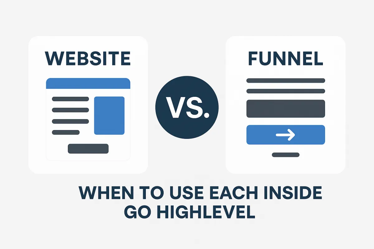 Website vs. Funnel: When to Use Each Inside Go High Level