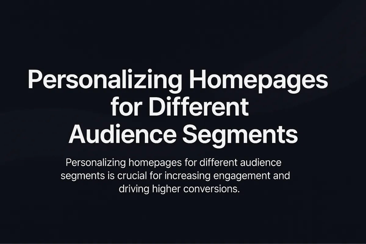 Personalizing homepages for different audience segments