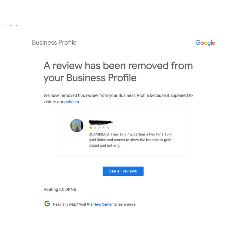 Remove Negative Review