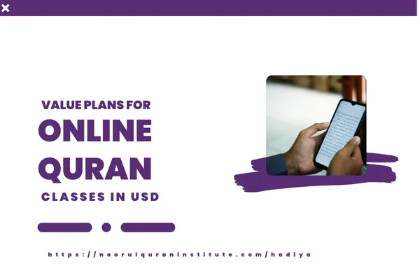 Value plans for online Quran classes in USD