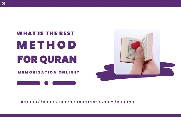 Student memorizing Quran online using a laptop and digital tools