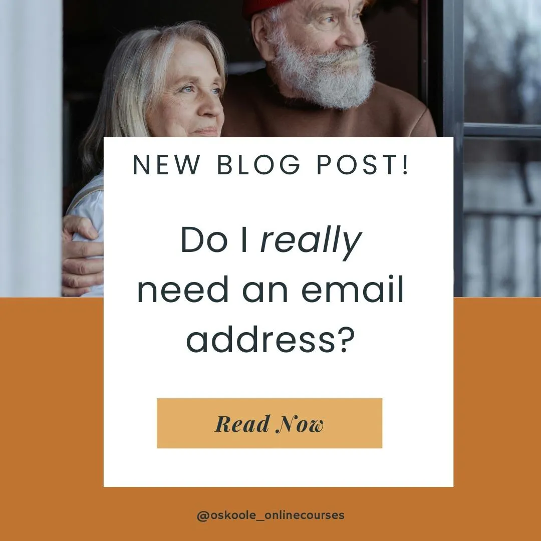 two older people wondering whether they need an email address