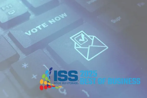 A photo of a keyboard encouraging people to vote for ISS Best of Business 2025