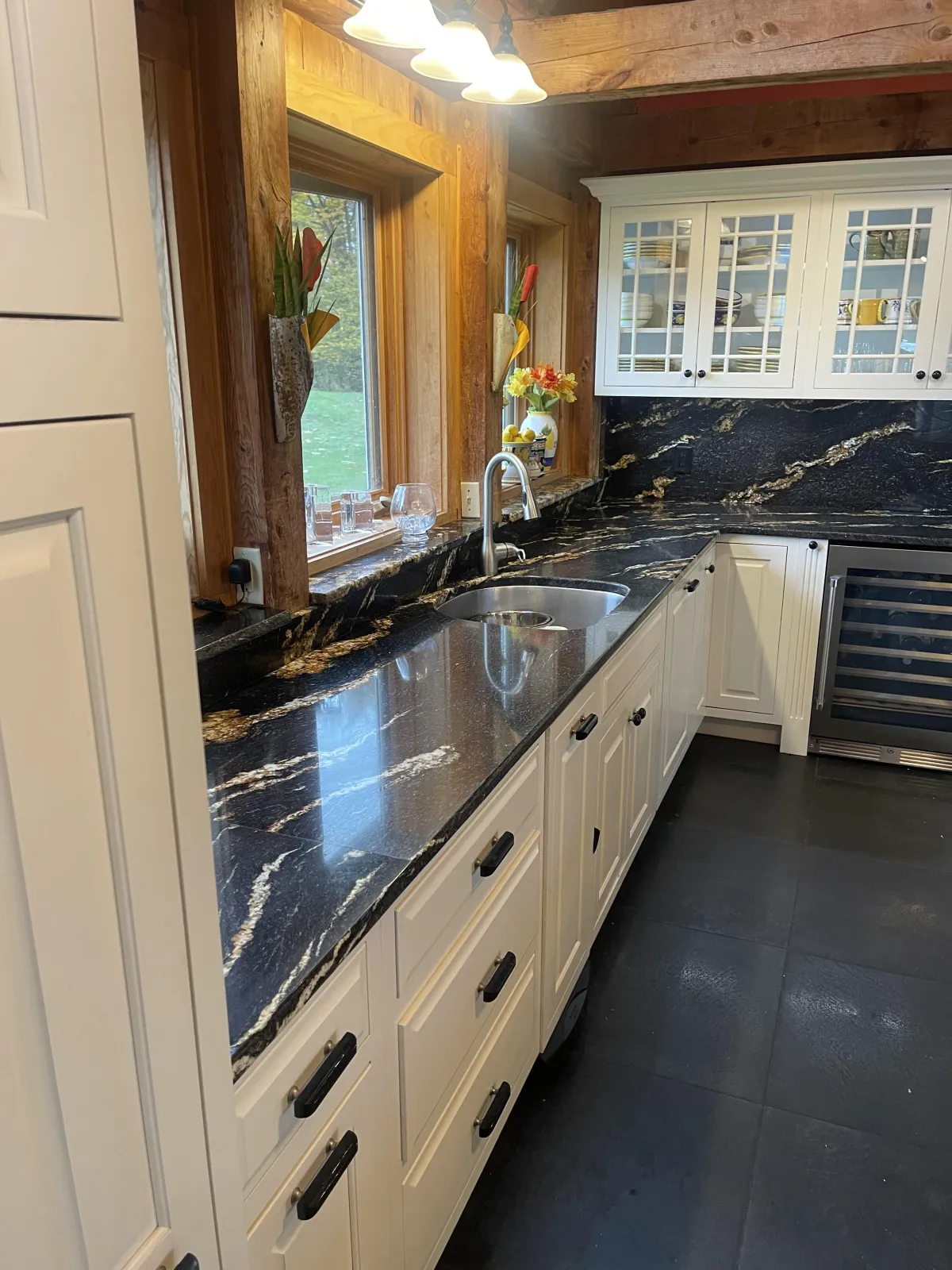 Soapstone Countertop Refinishing Results – Freshly Oiled Rich Patina