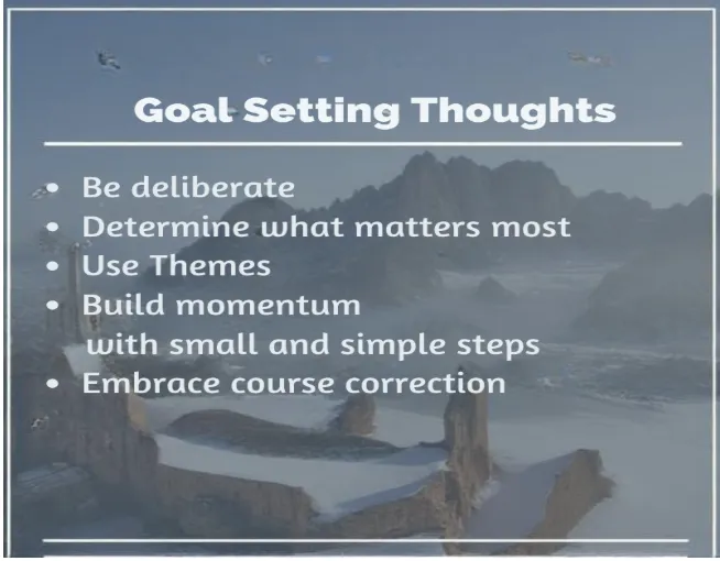 Goal setting thoughts