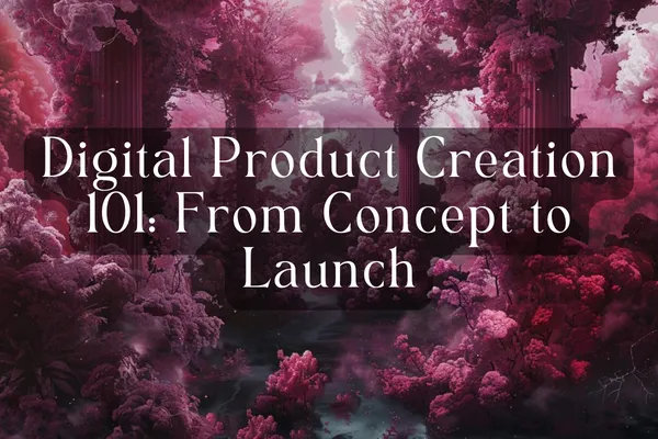 Cover image for blog that says Digital Product creation: From concept to launch