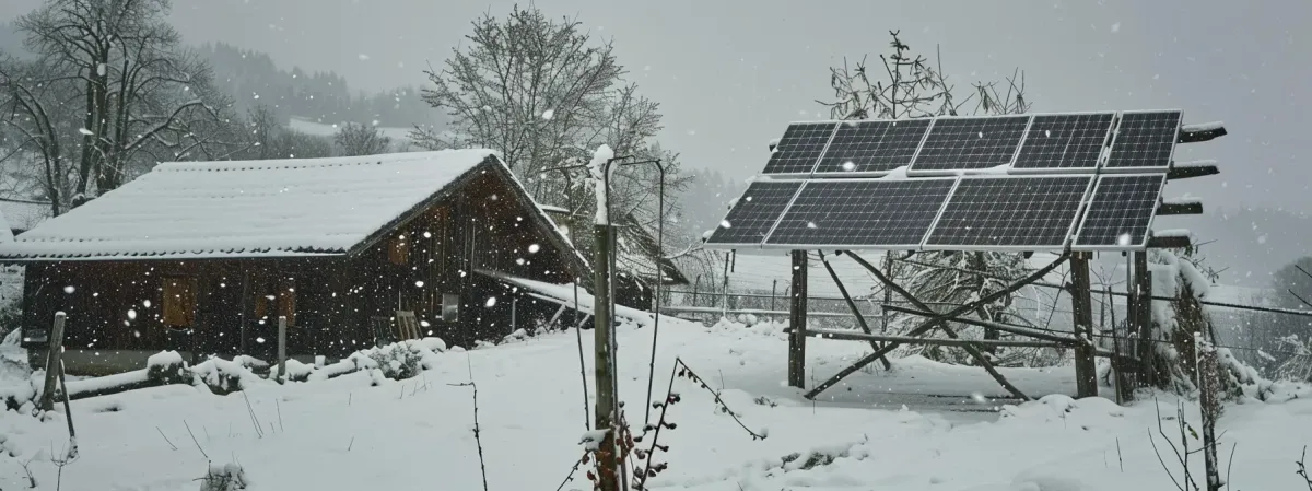 solar panels in winter covered in snow
