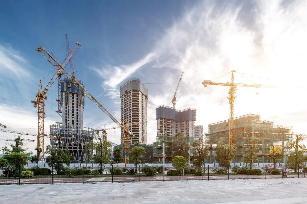 Buildings being built