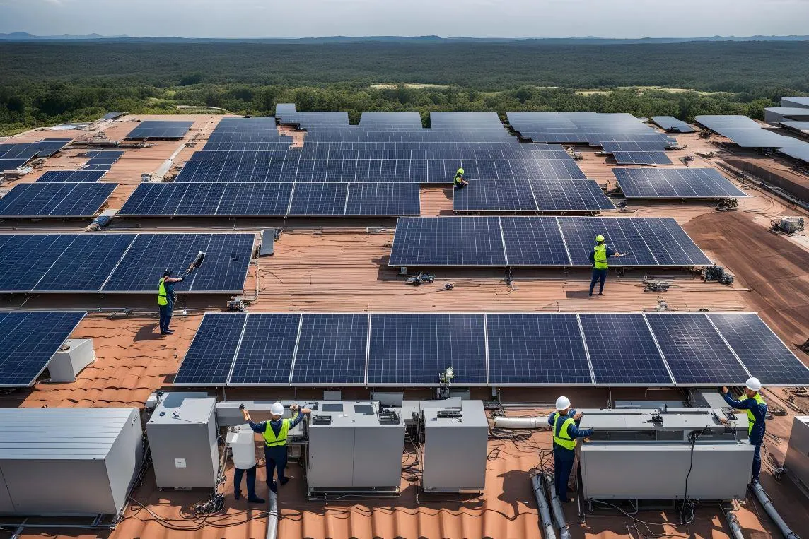 solar farm being set up