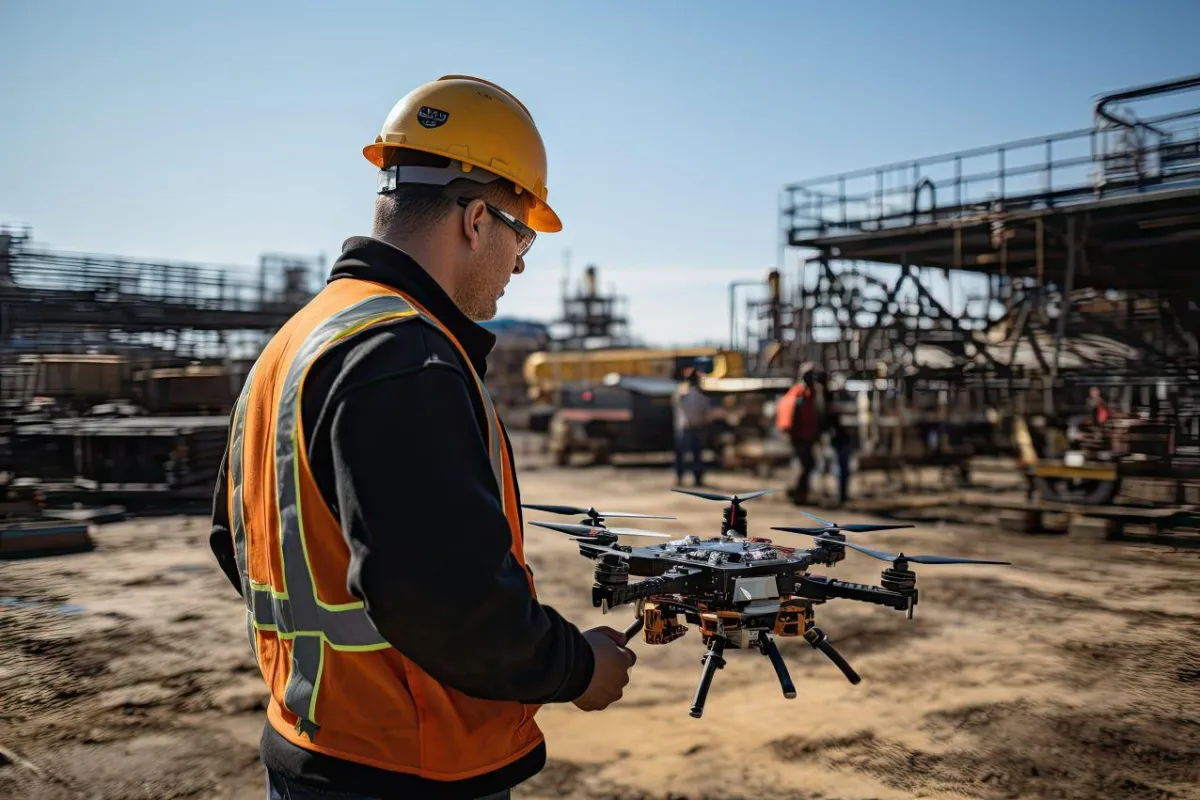 Surveyor using a drone