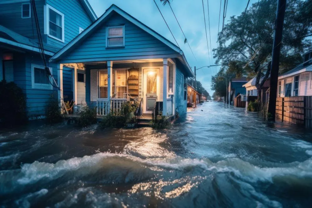 House being flooded