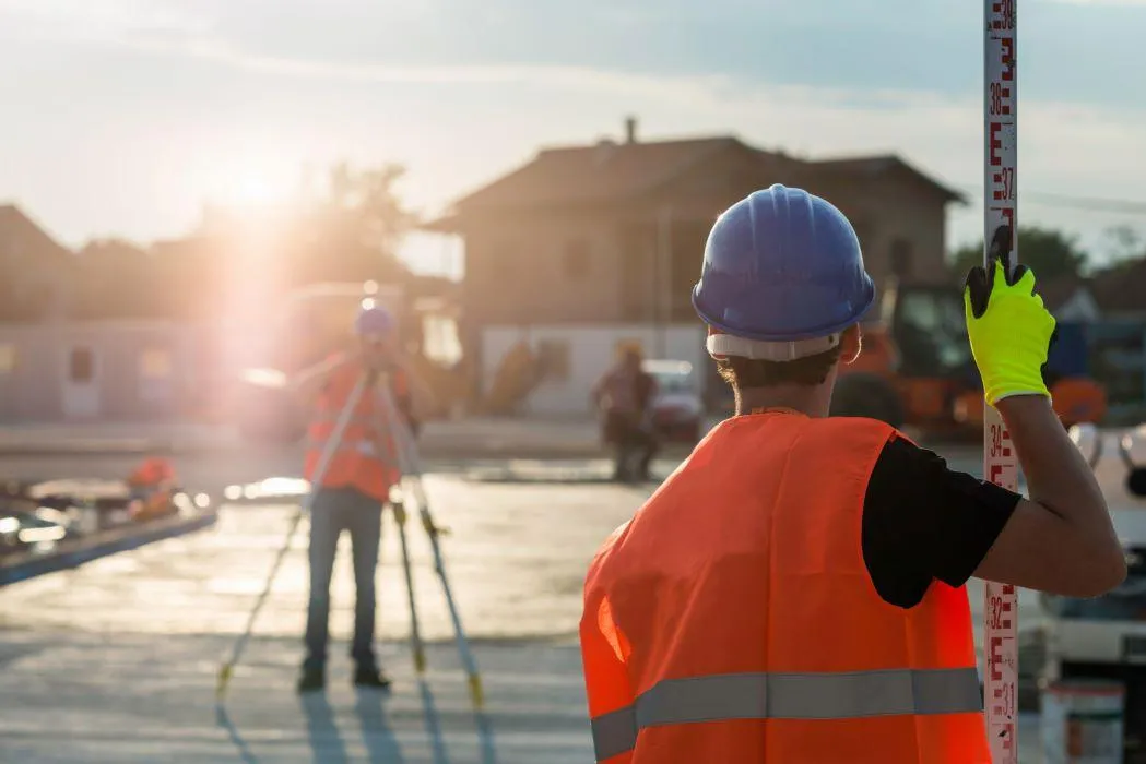 Surveyor working on site