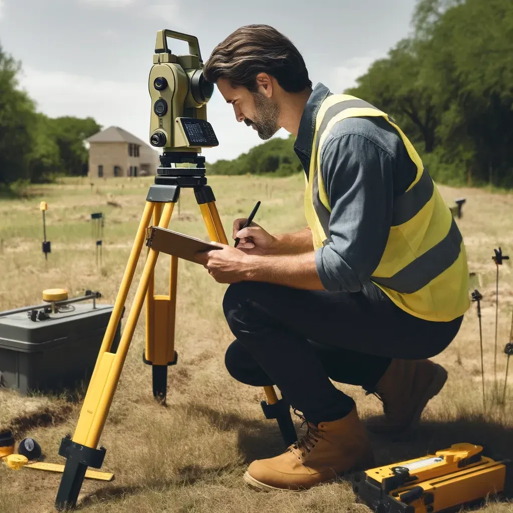 professional land surveyor working outdoors