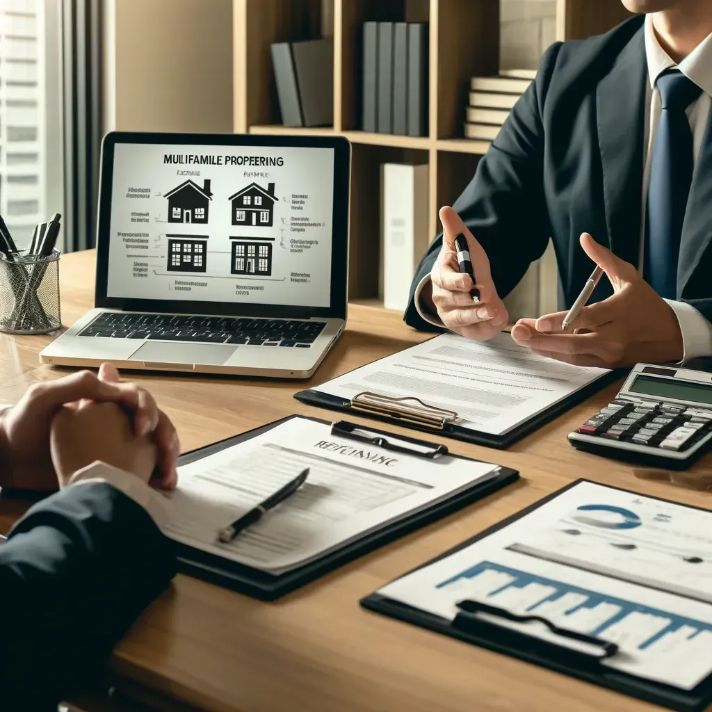 Tax attorney going over commercial portfolio