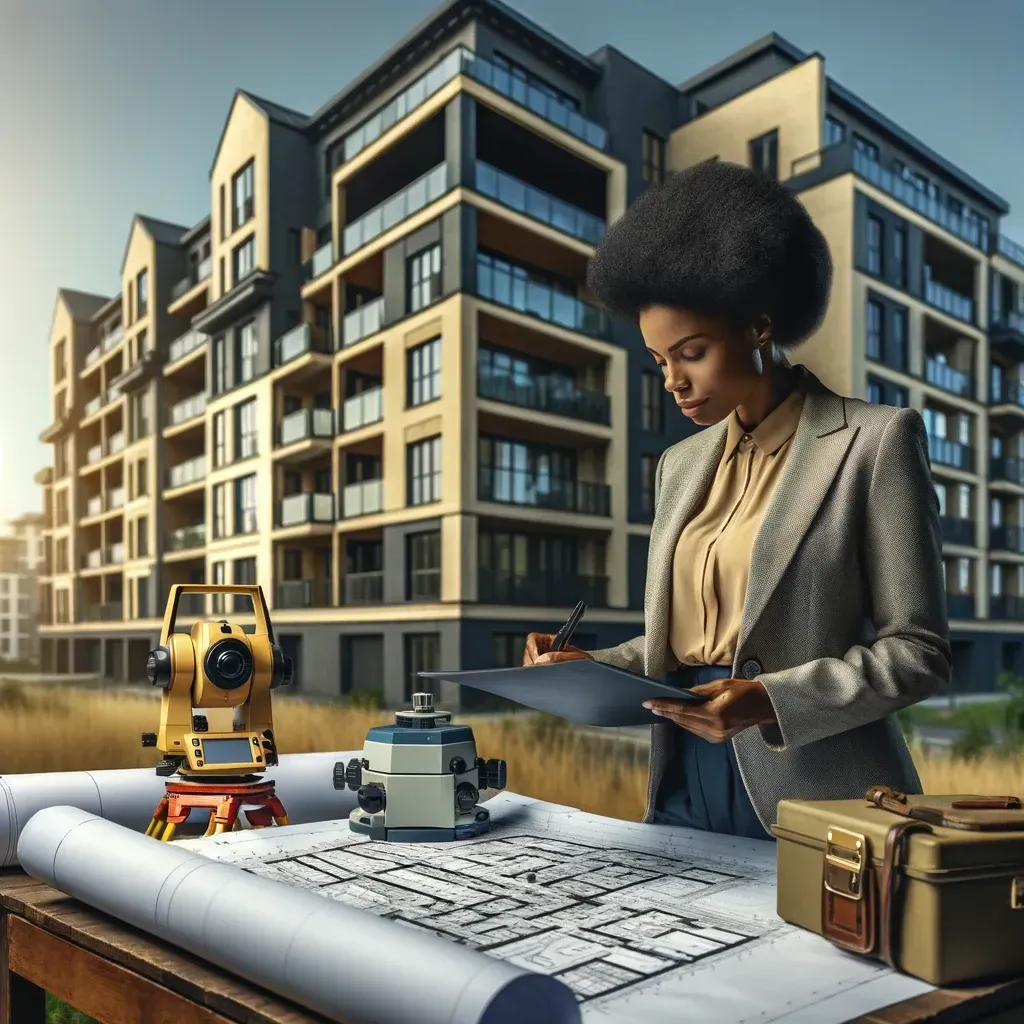 Man and women looking at real estate chart