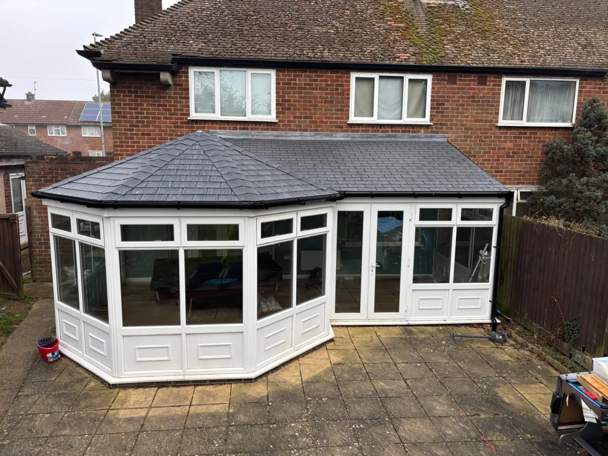 A beautifully renovated Victorian-style conservatory with a durable, insulated roof for improved energy efficiency and year-round comfort.