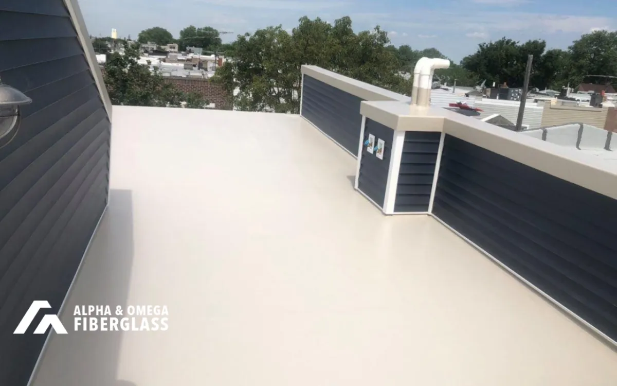 What are the most important steps for a fiberglass roof around HVAC curbs to prevent leaks and noise?