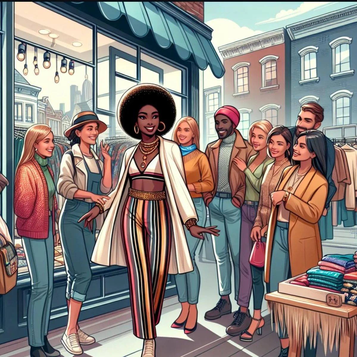 black women surrounded by others