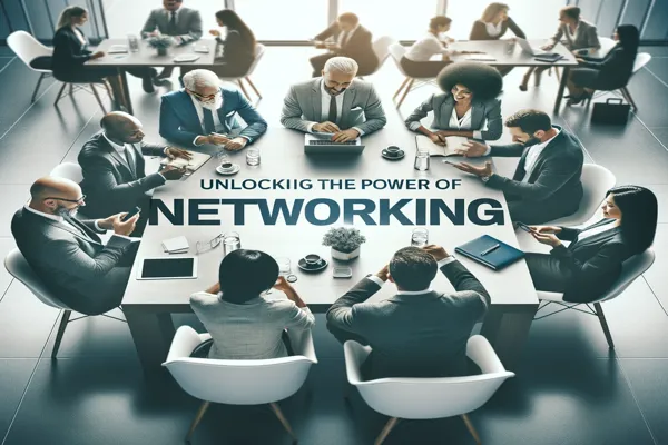table with people sitting and networking