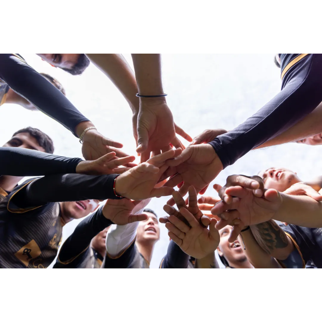 Picture of everyone hands in a circle 