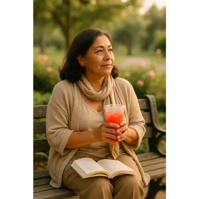 woman on bench