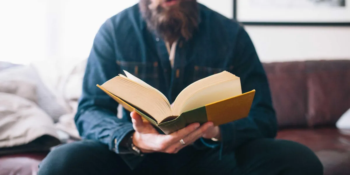 Bearded guy learning more