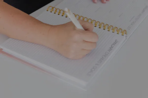 Writing on planner