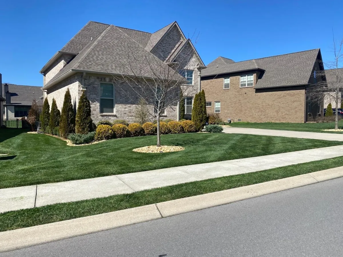 Freshly mowed front yard in Spring Hill TN - Brewer Lawn Care
