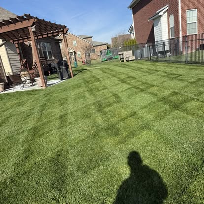 Professional backyard mowing service Spring Hill property - Brewer truck and equipment